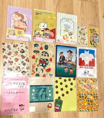 짱구는 못말려(크레용 신짱) 클리어 파일 12개 + 마스크 케이스 2개