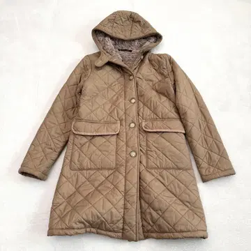 매킨토시 영국제 여성용 38 퀼팅 코트 후드 부착 베이지