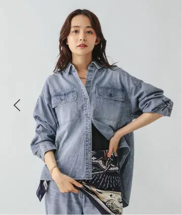 GLOBAL WORK GOOD 데님 셔츠 미사용 새상품