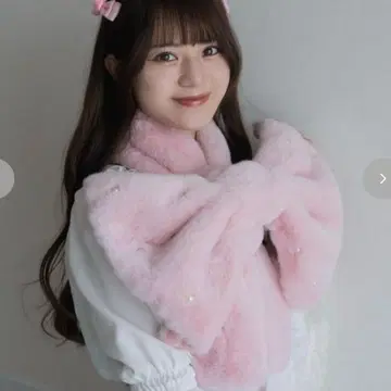 시마무라 마시로 아리스 리본 머플러 팁펫 핑크