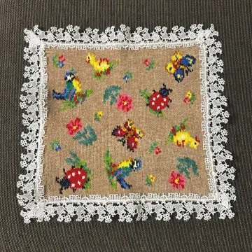 중고 새상품급 FEILER 긴자와 레이스 콜라보 미니 타월 손수건 하이디