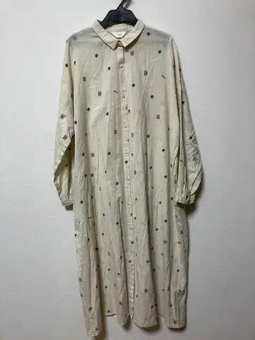 새상품 YARRA 자수 패턴 셔츠 롱 원피스 긴팔