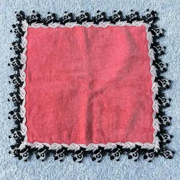 used 새상품급 긴자와 레이스 미니 타월 손수건 팬더 코랄 핑크 레어