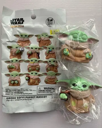 스타 워즈 만달로리안 그로구 소프트 비닐 퍼펫 마스코트 2개 세트