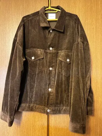 브라운 코듀로이 셋업 남성용 L