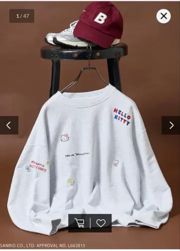 [ FREAK'S STORE ] HELLO KITTY 자수 맨투맨 XS