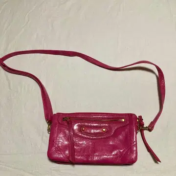 핑크 가죽 숄더백