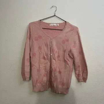 핑크하우스 체리 가디건