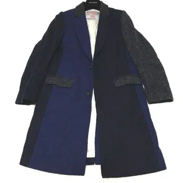 HARRIS TWEED BEAUTY&YOUTH 패치워크 체스터 코트 M