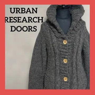 어반 리서치 도어스 페루제 니트 코트 그레이 목 버튼