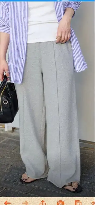베이세이 재고 그레이 와이드 팬츠 FREE 사이즈