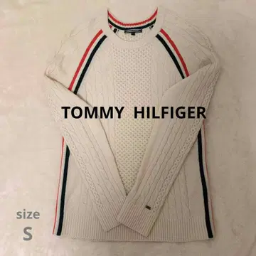 TOMMY HILFIGER 케이블 팁핑 니트 풀오버 S