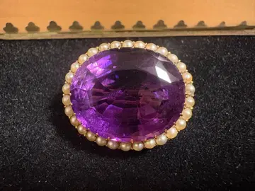 자수정 앤티크 브로치