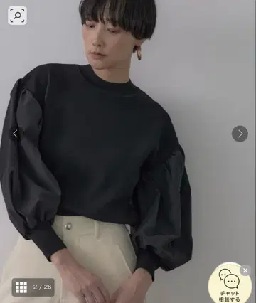 GALLEST (갤레스트) 패브릭 형태 슬리브 니트