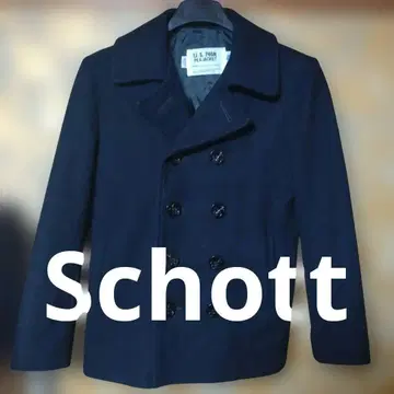 Schott 울 피 코트 블랙