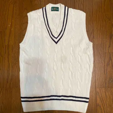 Alan Paine 화이트 V넥 베스트