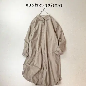 quatre saison 옷깃 프릴 코튼 원피스