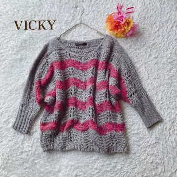 비키 [ L ] 물결무늬 니트 스웨터 긴팔 루즈핏 캐주얼 개성있는