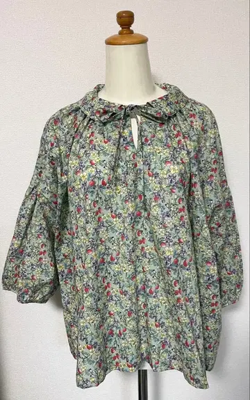 오리지널 면 로운 돌먼 소매 블라우스 (스트로베리) GR