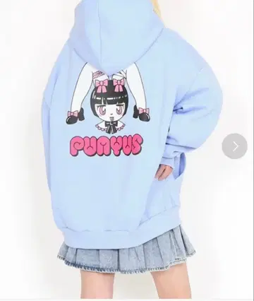 PUNYUS Rabbit girl 속기모 빅 후드티 사이즈 4