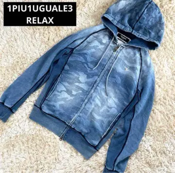 1PIU1UGUALE3 RELAX 더블 지퍼 후드티  카모플라주