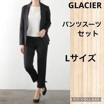 GLACIER 팬츠 수트 세트 블랙 L 사이즈 스트레치 허니즈