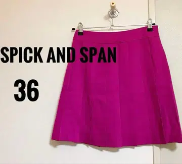 새상품급 SPICK AND SPAN 푸샤 핑크 플리츠 스커트 36
