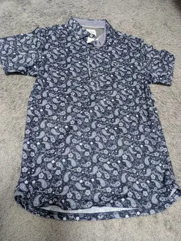 Callaway 페이즐리 무늬 피케 셔츠 네이비