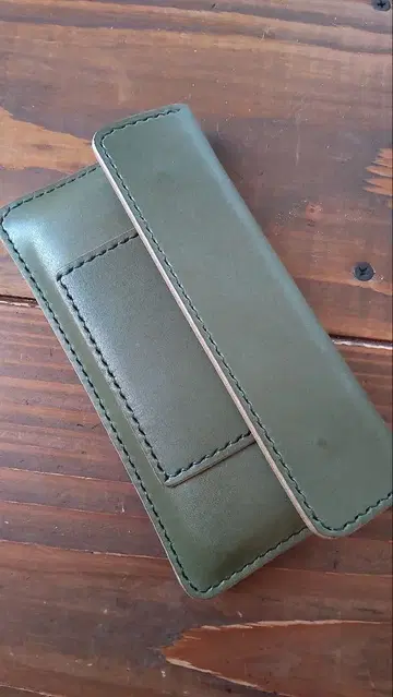 지갑, 파우치, 통장 케이스, 소품함 가죽 공예 (다크 그린) 246