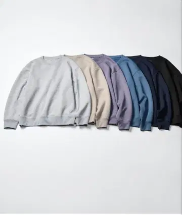 미사용 새상품 UNIQLO 크루넥 맨투맨 M 네이비 다크 그린