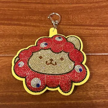 오사카 만박 한정판 폼폼푸딩 x 미야쿠미야쿠 콜라보 반짝이 가죽 키링