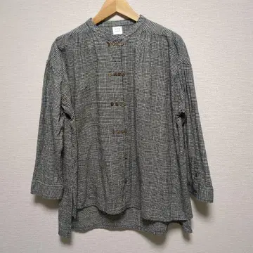 bulle a savon 긴팔 셔츠 블랙 화이트 체크 일본제