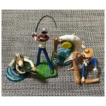 낚시광 삼평 낚시 장면 컬렉션 담수어편 4체 세트