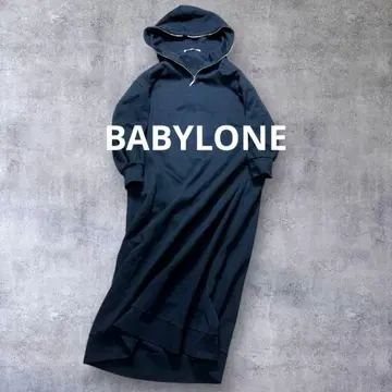 바빌론 새상품급 쿨 어른 릴랙스 후디 롱 원피스 네이비 맨투맨