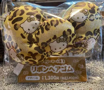 훼미리마트 한정판 헬로키티 리본 머리끈 표범 무늬 B
