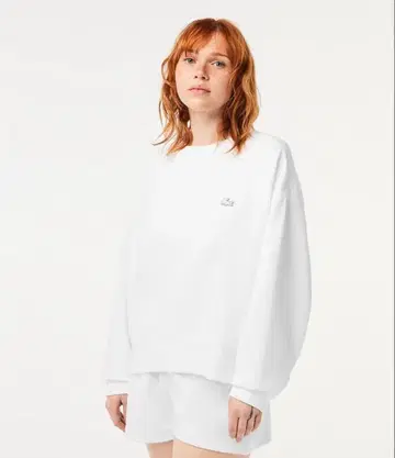 LACOSTE 화이트 크루넥 맨투맨
