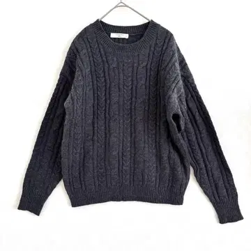 사만사 모스모스프루 긴팔 니트 스웨터 M 그레이 무지 심플