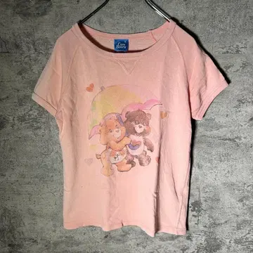 케어 베어스 케어베어 프린트 T셔츠 빅 프린트 핑크 반팔