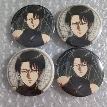 진격의 거인 트리 빌리지 진격반점 화려한 국화 캔뱃지 리바이 4개