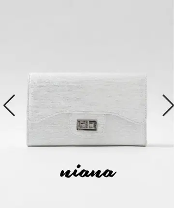 niana (니아나) 실버 클러치백 체인 스트랩 포함