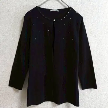 새상품급 s0746 [빅투아르] 비쥬 장식 7부 소매 니트 가디건