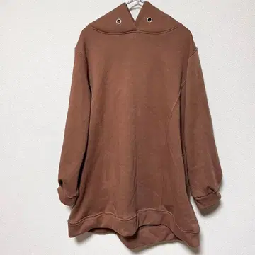 [ L ] 제조사 불명 후드티 여성용 브라운 심플 가을 봄 겨울