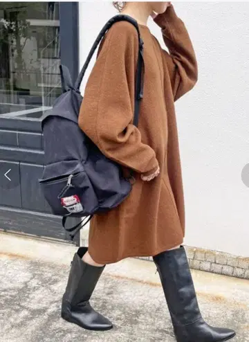 Spick & Span 융모 원피스 브라운 울