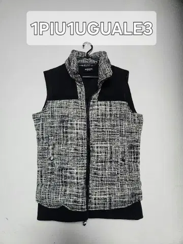 (새상품급)1PIU1UGUALE3 체크 무늬 다운 베스트 RELAX