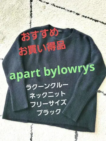 apart bylowrys 라쿤 크루넥 니트 블랙