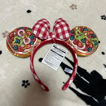 미사용 택 포함 디즈니 리조트 피자 패턴 머리띠