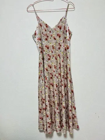 꽃무늬 슬리브리스 롱 원피스