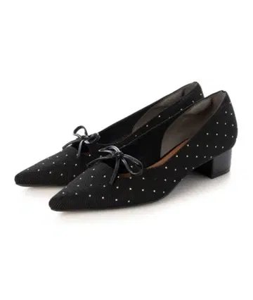 EVOL [ 부드러운 쿠션 내장 ] 리본 니트 펌프스 박스 있음