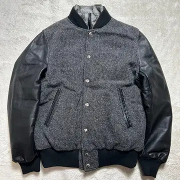 사카이 다운 자켓 소매 가죽 절개 지퍼 2중 리버서블 사이즈 1