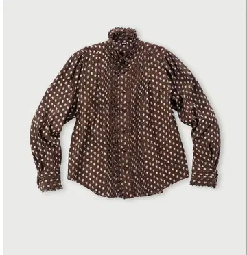 45R 인도 카디 물망초 프린트 프릴 블라우스